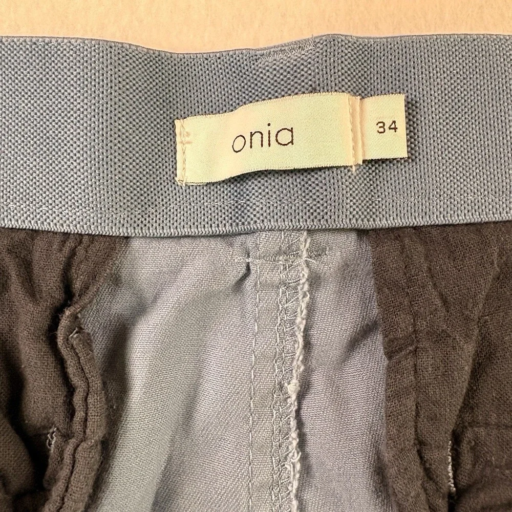Onia Chino Shorts Mens 34 Blue Flat Front Stretch Elastic Waist Preppy Golf